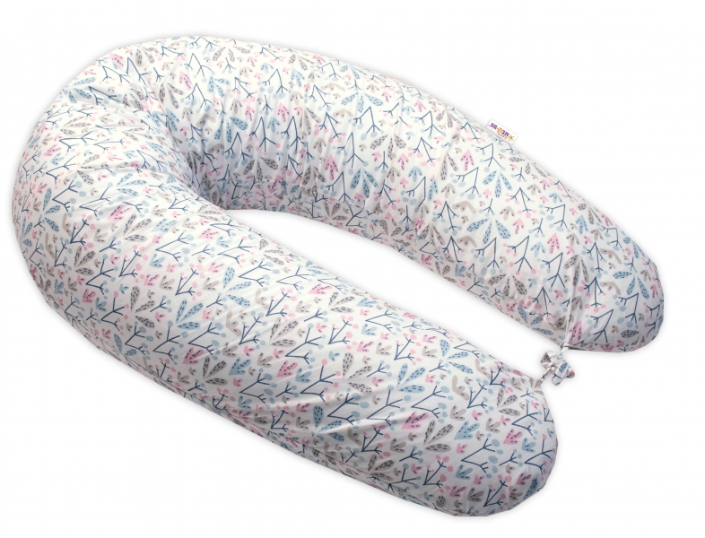 Baby Nellys Dojčiace vankúš/relaxačná poduška, EPS guličky, Kalina, biela