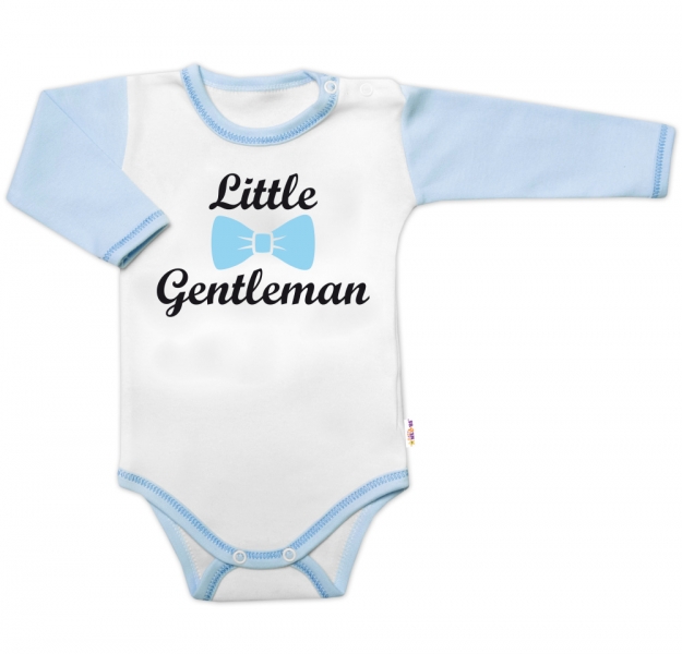Body dl.rukáv s vtip. textom Baby Nellys, Little Gentleman, chalan, veľ. 86-#Velikost koj. oblečení;86 (12-18m)