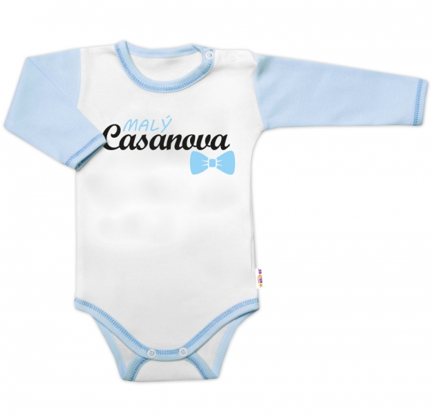 Body dl.rukáv s vtip. textom Baby Nellys, Malý Casanova, chalan, veľ. 86-#Velikost koj. oblečení;86 (12-18m)
