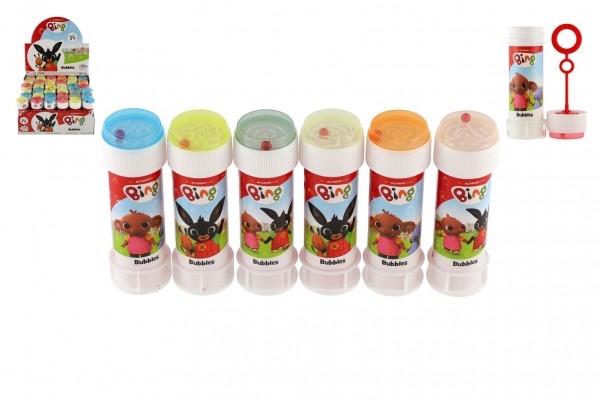 Bublifuk 60ml Králiček Bing mix farieb v plastovej fľaštičke 4x11cm 36 ks v boxe
