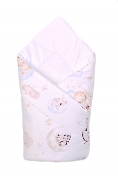 Baby Nellys Zavinovačka Klasik, Sweet Dreams, biela (VZOR: SWEET DREAMS, BIELE, BABY NELLYS ®)