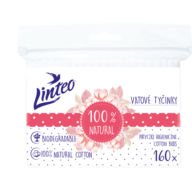 Vatové tyčinky na čistenie uší Linteo, 160 ks (160 KS V BALENí)