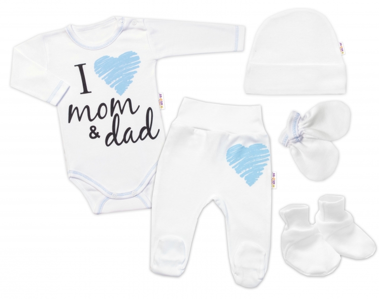 Baby Nellys Súpravička do pôrodnice  I love mom & dad, kluk, veľ. 62
