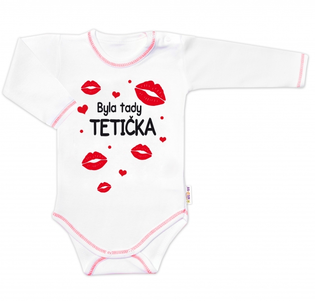 Body dlhý rukáv s vtipným textom Baby Nellys, Byla tady tetička, veľ. 68