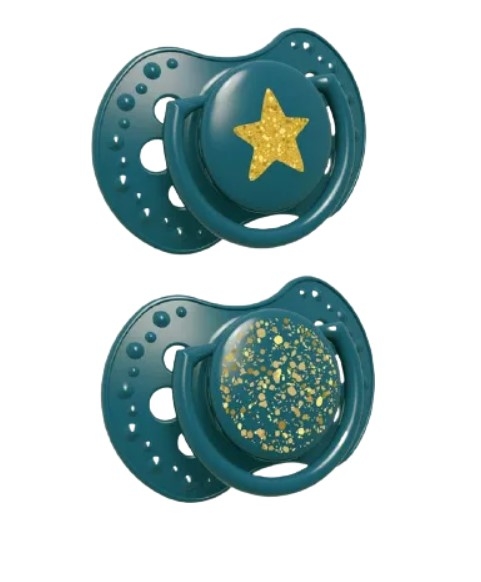 Lovi Silikónové dynamické cumlíky 3-6m, Stardust - zelené