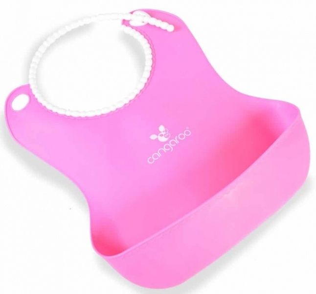 Cangoroo Silikonový podbradník Baby Bib Am Am - ružový
