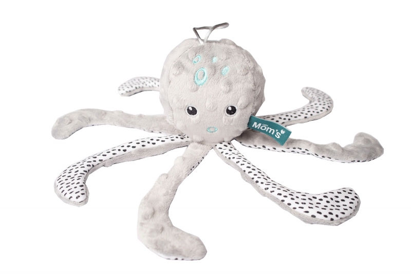 Hencz Toys Edukačná hračka šustík Chobotnica - minky šedá