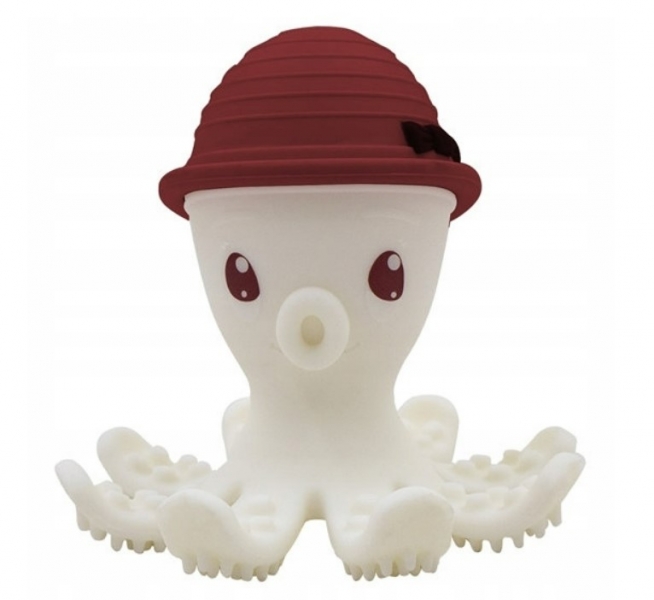 Mömbella Silikónové 3D hryzátko Chobotnice, červené