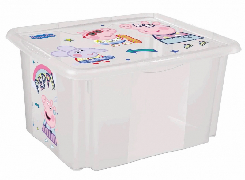 Keeeper Box na hračky Prasiatko Peppa 45 l, transparentný