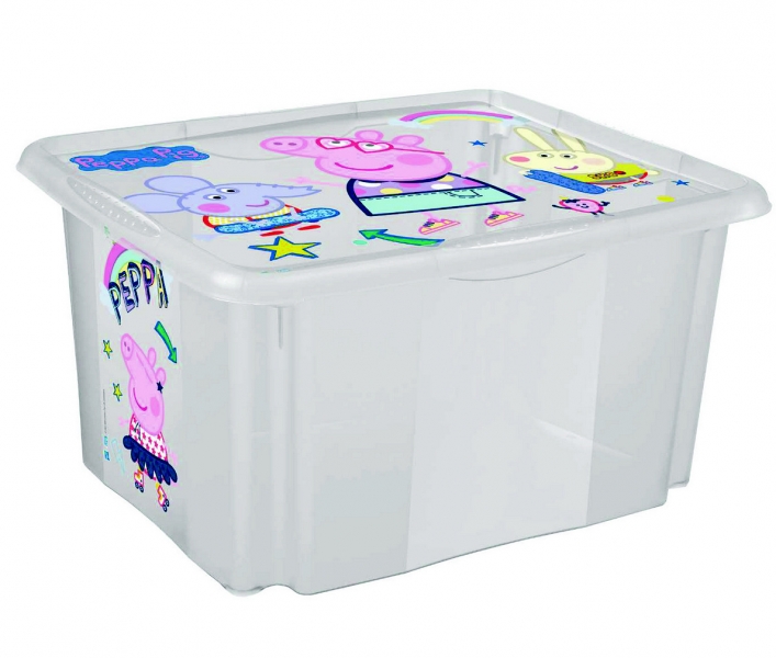 Keeeper Box na hračky Prasiatko Peppa 30 l, transparentný