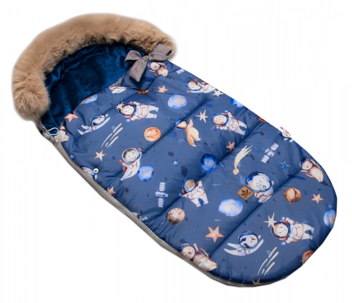 Baby Nellys Detský fusak maxi PREMIUM Kosmos, sivo/modrý 110x50cm