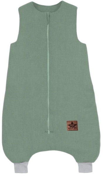 Baby Nellys Mušelínový spací vak s nohavičkami Kids Soft, khaki