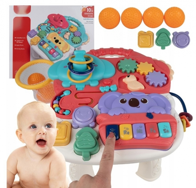 Interaktívna hračka s melódiou pianko - hrajúca Slon a Koala, Tulimi, zelené/červené