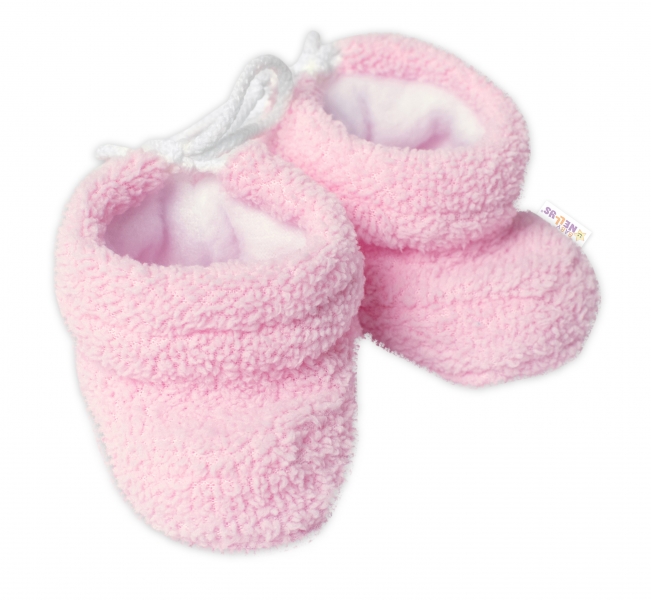 Dojčenské froté topánočky/capačky Baby Nellys - ružové