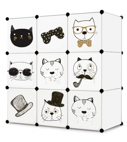 Modulačná skriňa/regál na hračky Eco Toys Cats - biela