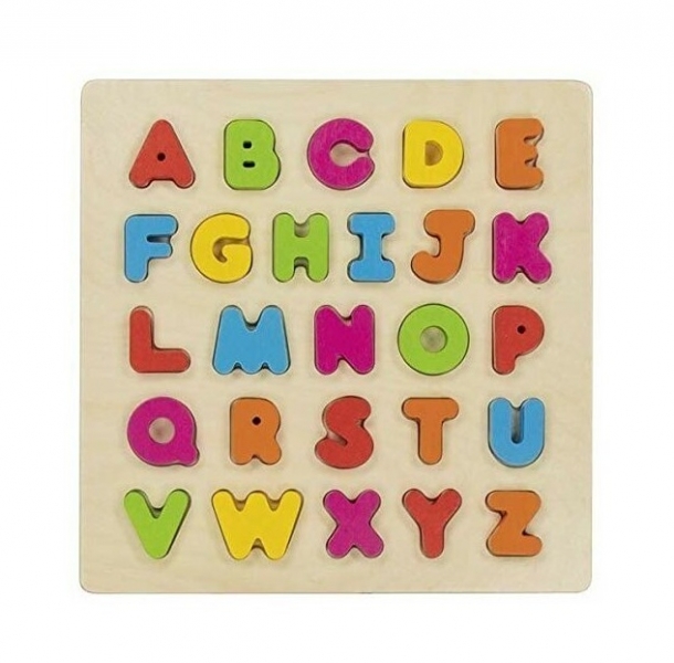 Náučné drevené vkladacie 3D puzzle Goki, Abeceda