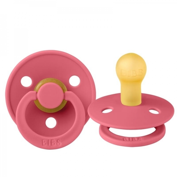 Kaučukový cumlík BIBS, 0-6 m, tm.červená/vínová