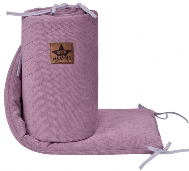 Prešívaný Velvet mantinel 180x30 cm Baby Nellys, šerikový