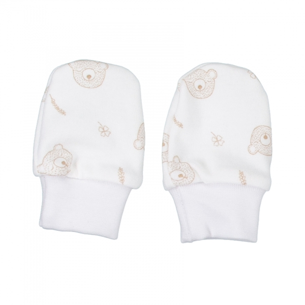 Dojčenské rukavičky, bavlna Teddy Baby, béžové