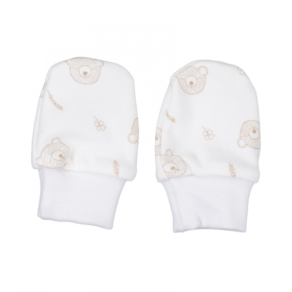 Dojčenské rukavičky, bavlna Teddy Baby, béžové