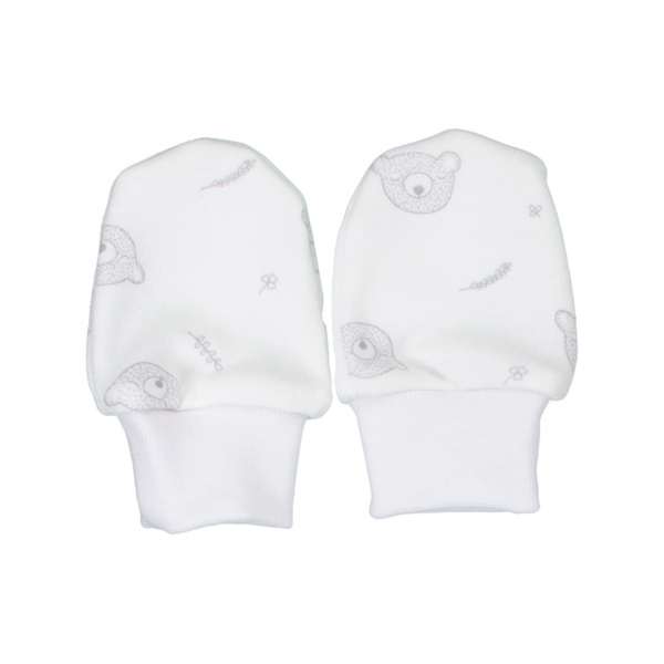 Dojčenské rukavičky, bavlna Teddy Baby, sivá