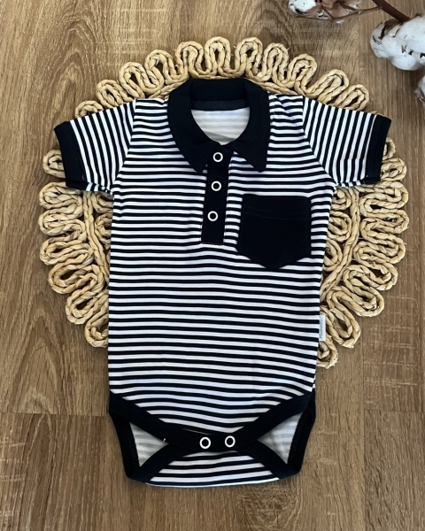 Body polo Kr. rukáv, bavlna Mamatti, Sailor, granát s prúžkom