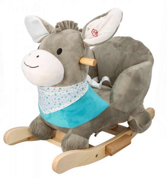 Hojdací Koník-Oslík Adam Toys so zvukom - šedá