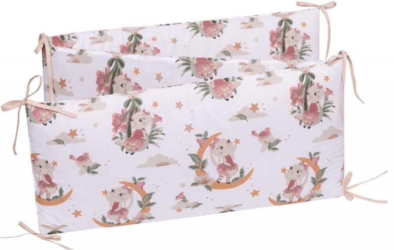 Mantinel do postieľky Baby Nellys, Bunny Star premium, 180 x 30 cm