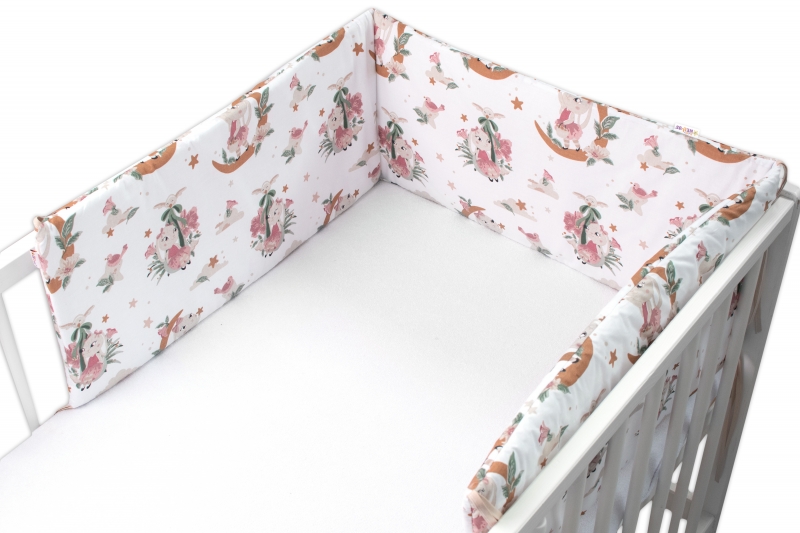 Mantinel do postieľky Baby Nellys, Bunny Star premium, 180 x 30 cm