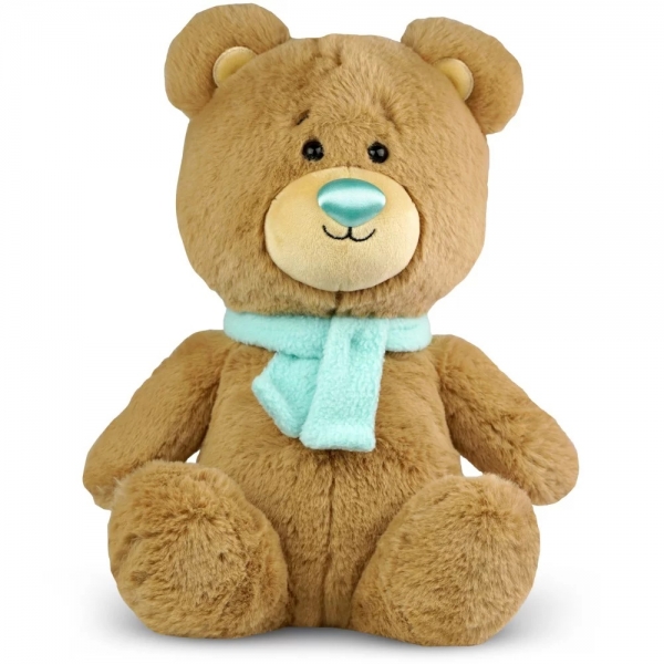 Plyšový medveď Plush Scarves Animals, 25 cm, béžový so zeleným nosíkom