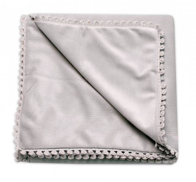 Detská deka Velvet - obojstranná s ozdobným lemovaním, Baby Nellys 100 x 75 cm, sivá