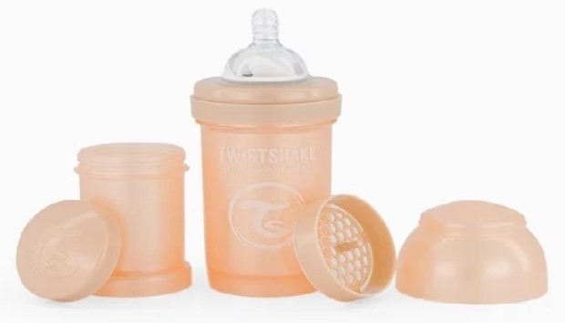 Antikoliková fľaša, Twistshake s cumlíkom, 0 m+, 180 ml, Pearl Champagne