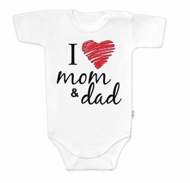 Body krátky rukáv Baby Nellys, I love mom & dad, unisex