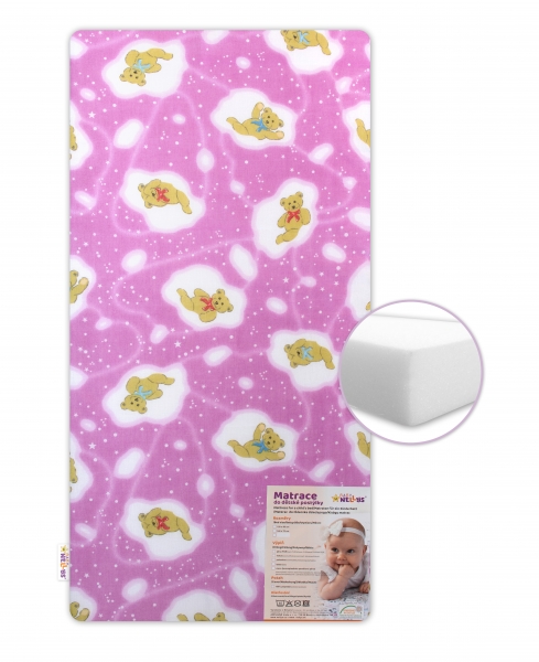 Detský matrac do postieľky Baby Nellys, pena 120x60x5cm - dievčenské motívy-#Rozměry;120x60 (ROZMER:)