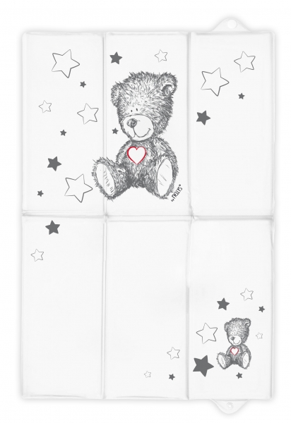 Cestovná prebaľovacia podložka, mäkká, TEDDY, 70 x 50cm, biela