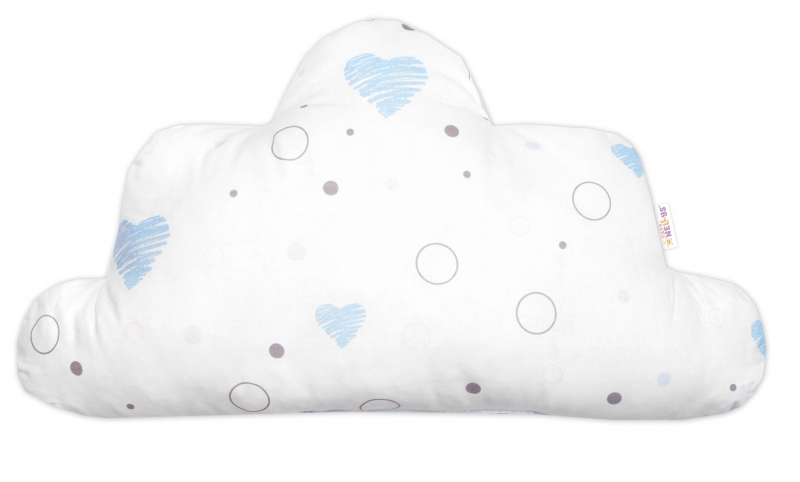 Detský dekoračný vankúšik bavlna Mráčik, I love Boy Baby Nellys, modrá/biela