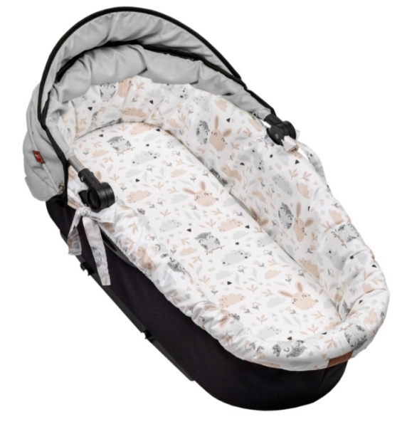 Bavlnená vložka do kočíkov/koše s penovým matracom, Baby Nellys, Zvieratká na lú