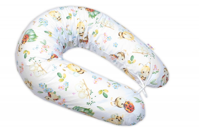 Dojčiace vankúš/relaxačná poduška Baby Nellys, EPS guličky, Včielky a Lienky, bi