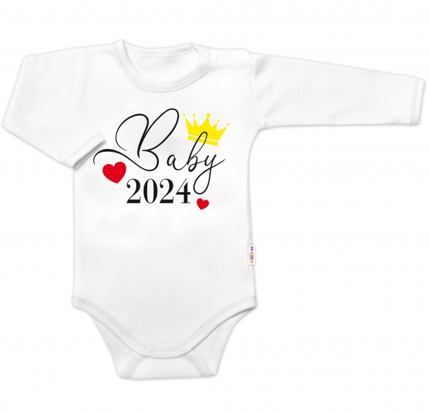 Body dlhý rukáv Baby 2024, Baby Nellys, biele