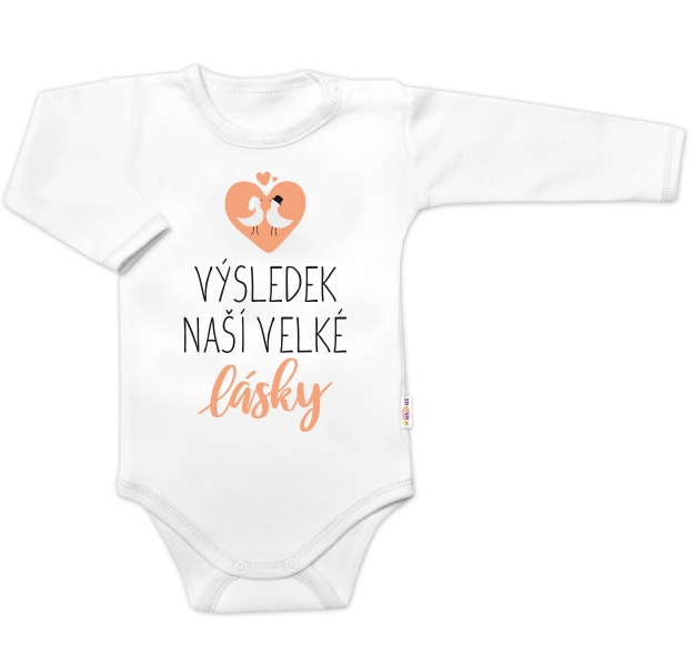 Body dlhý rukáv, Výsledek naší velké lásky, Baby Nellys, biele, veľ. 68