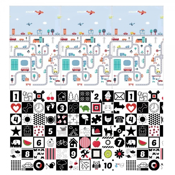 Skladacia penová podložka obojstranná, 200x150x1 cm - Mesto