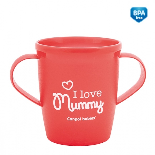 Hrnček Canpol Babies 31/208 - červený I LOVE MUMMY