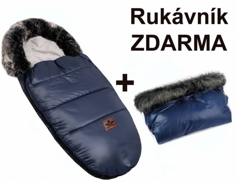 Zimný fusak FLUFFY s kožušinou + rukávnik zadarmo, Baby Nellys, 50 x 100cm, granát