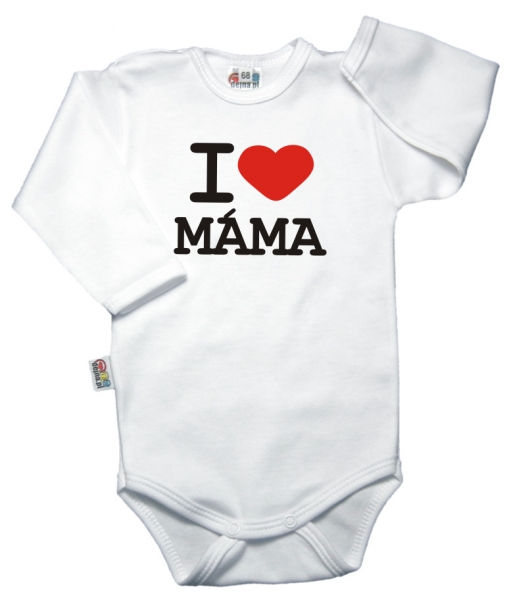 DEJNA Body dl. rukáv Kolekcia I Love Mama - biele, veľ. 86
