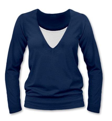 JOŽÁNEK Dojčiace, tehotenské tričko Julie dl. rukáv - jeans, M/L