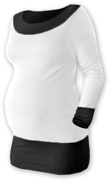 Be MaaMaa Tehotenská tunika DUO - bielo / čierna-#Velikosti těh. moda;L/XL