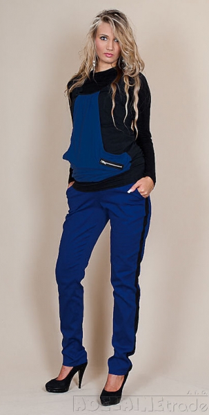 Be MaaMaa Tehotenské nohavice Karolina - Modré, vel. XS-#Velikosti těh. moda;XS (32-34)
