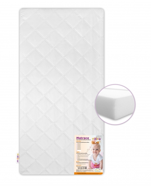 Matrac do detskej postele Baby Nellys, pena 160x90x10cm - biela-#Rozměry;160x90 (ROZMER: 160X90X10CM,)