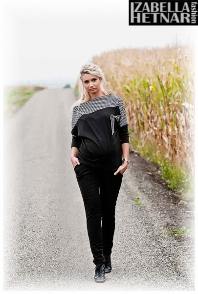 Be MaaMaa Tehotenské nohavice Kaja - čierne, vel. XS-#Velikosti těh. moda;XS (32-34)