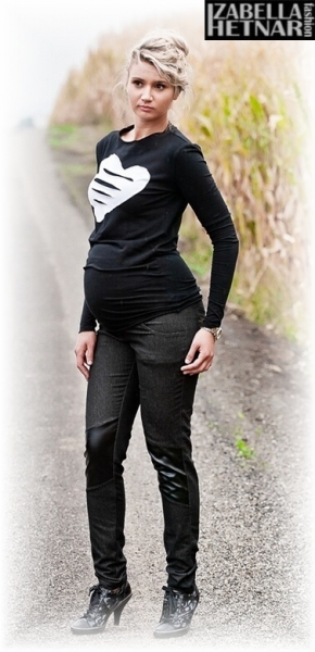Be MaaMaa Tehotenské nohavice / jeans NANA - čierny jeans, vel. M-#Velikosti těh. moda;M (38)